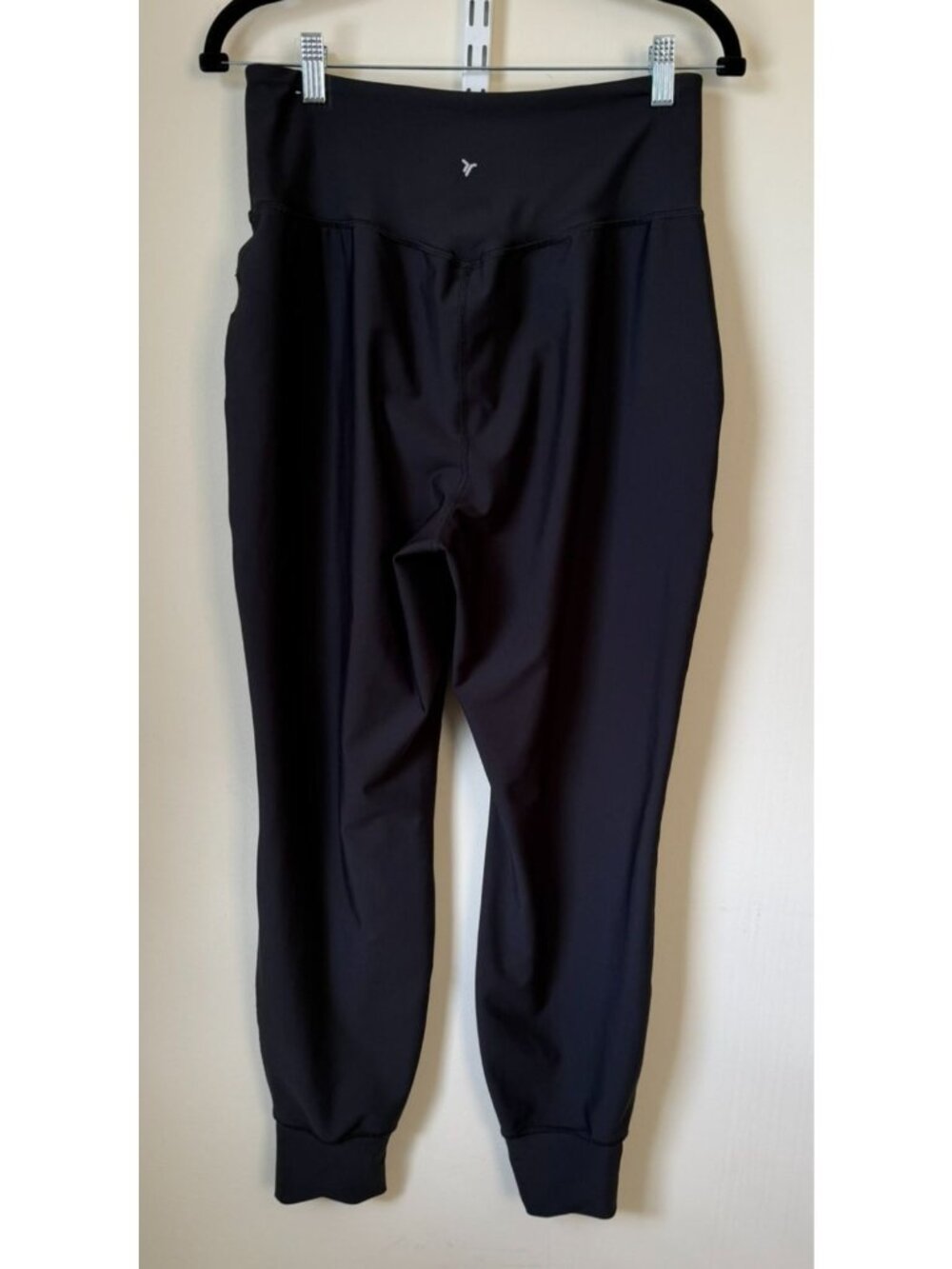 Old Navy Powersoft High Rise Jogger Pants Women’s Large Black Pockets Go-Dry